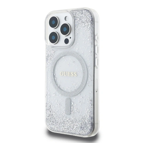 Kup Guess GUHMP16XRGRGES Apple iPhone 16 Pro Max carcasă din rășină gradient cu sclipici MagSafe argintie - GUE4359 - {ean13} - Sklep Home Screen