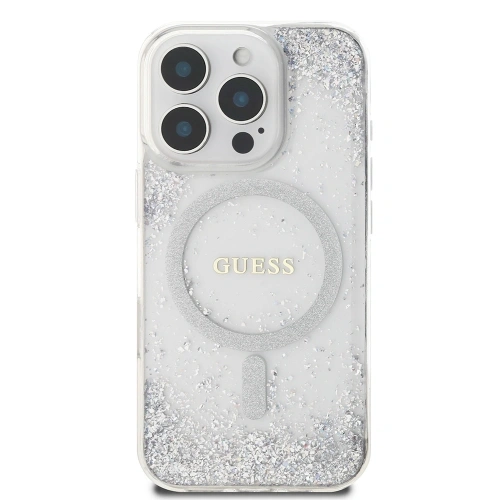 Kup Guess GUHMP16XRGRGES Apple iPhone 16 Pro Max carcasă din rășină gradient cu sclipici MagSafe argintie - GUE4359 - {ean13} - Sklep Home Screen