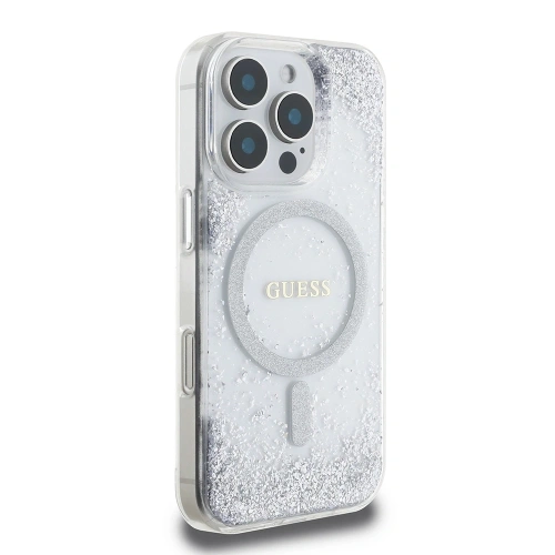 Kup Guess GUHMP16XRGRGES Apple iPhone 16 Pro Max carcasă din rășină gradient cu sclipici MagSafe argintie - GUE4359 - {ean13} - Sklep Home Screen