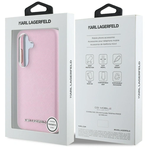 Kup Karl Lagerfeld Saffiano Voll Umhüllt Elongiertes Metalllogo MagSafe Samsung Galaxy S25+ Plus pink - KLD21937 - {ean13} - Sklep Home Screen