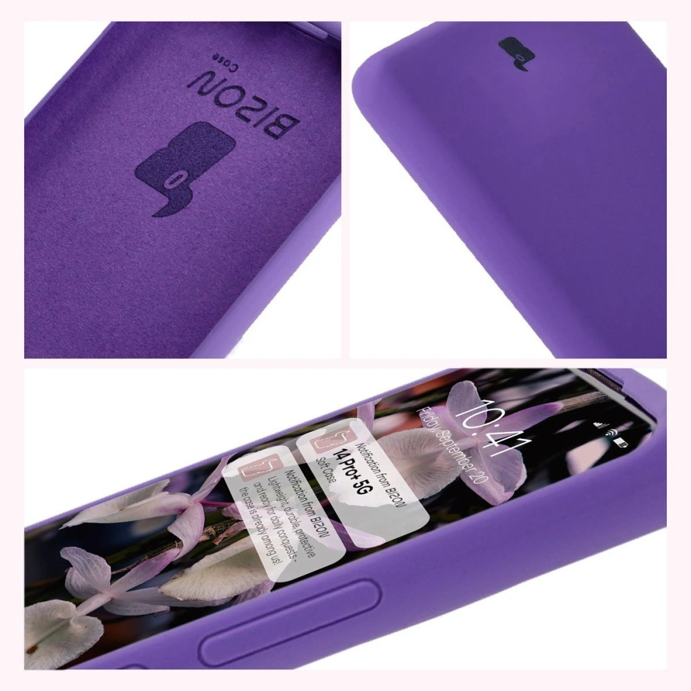 Silikonowe etui Bizon Soft Case do Xiaomi Redmi Note 14 Pro Plus 5G fioletowe