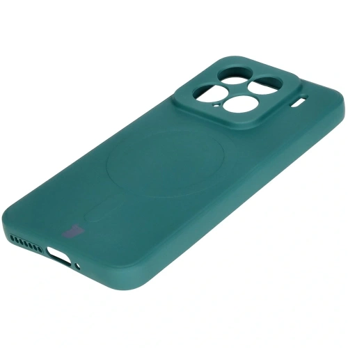 Kup Silikonowe etui z pierścieniem magnetycznym Bizon Case Silicone Magnetic Sq do Xiaomi 15 ciemnozielone - BIZ8568 - {ean13} - Sklep Home Screen