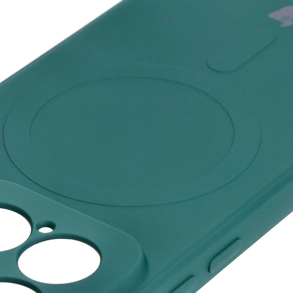 Silikonowe etui z pierścieniem magnetycznym Bizon Case Silicone Magnetic Sq do Xiaomi 15 ciemnozielone