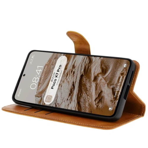 Kup Etui z klapką Bizon Case Pocket do Xiaomi Poco X7 Pro hnědé - BIZ8572 - {ean13} - Sklep Home Screen