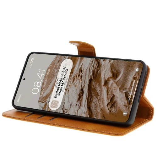 Kup Bizon tok zseb Xiaomi Redmi Note 14 5G / Poco M7 Pro 5G barna - BIZ8575 - {ean13} - Sklep Home Screen