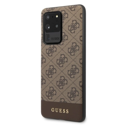 Kup Etui Guess GUHCS69G4GLBR Samsung Galaxy S20 Ultra G988 brązowy/brown hard case 4G Stripe Collection - GUE494BR - {ean13} - Sklep Home Screen