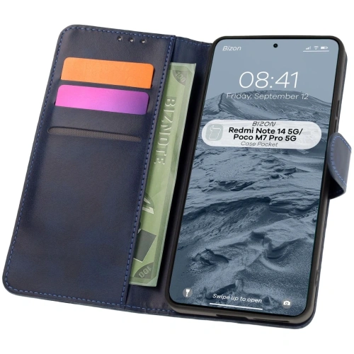 Kup Bizon tok zsebhez Xiaomi Redmi Note 14 5G / Poco M7 Pro 5G sötétkék - BIZ8577 - {ean13} - Sklep Home Screen