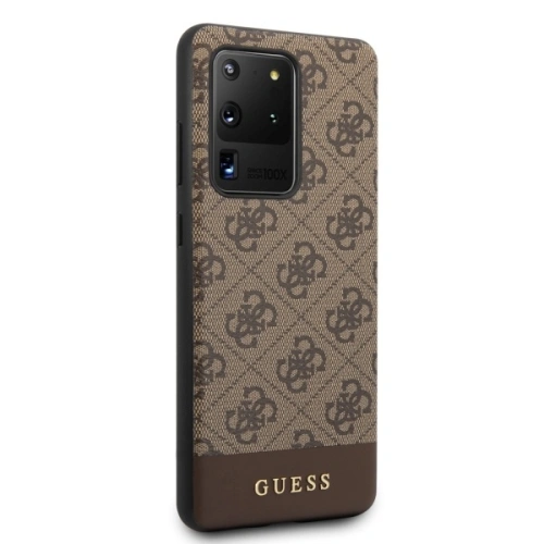 Kup Etui Guess GUHCS69G4GLBR Samsung Galaxy S20 Ultra G988 brązowy/brown hard case 4G Stripe Collection - GUE494BR - {ean13} - Sklep Home Screen