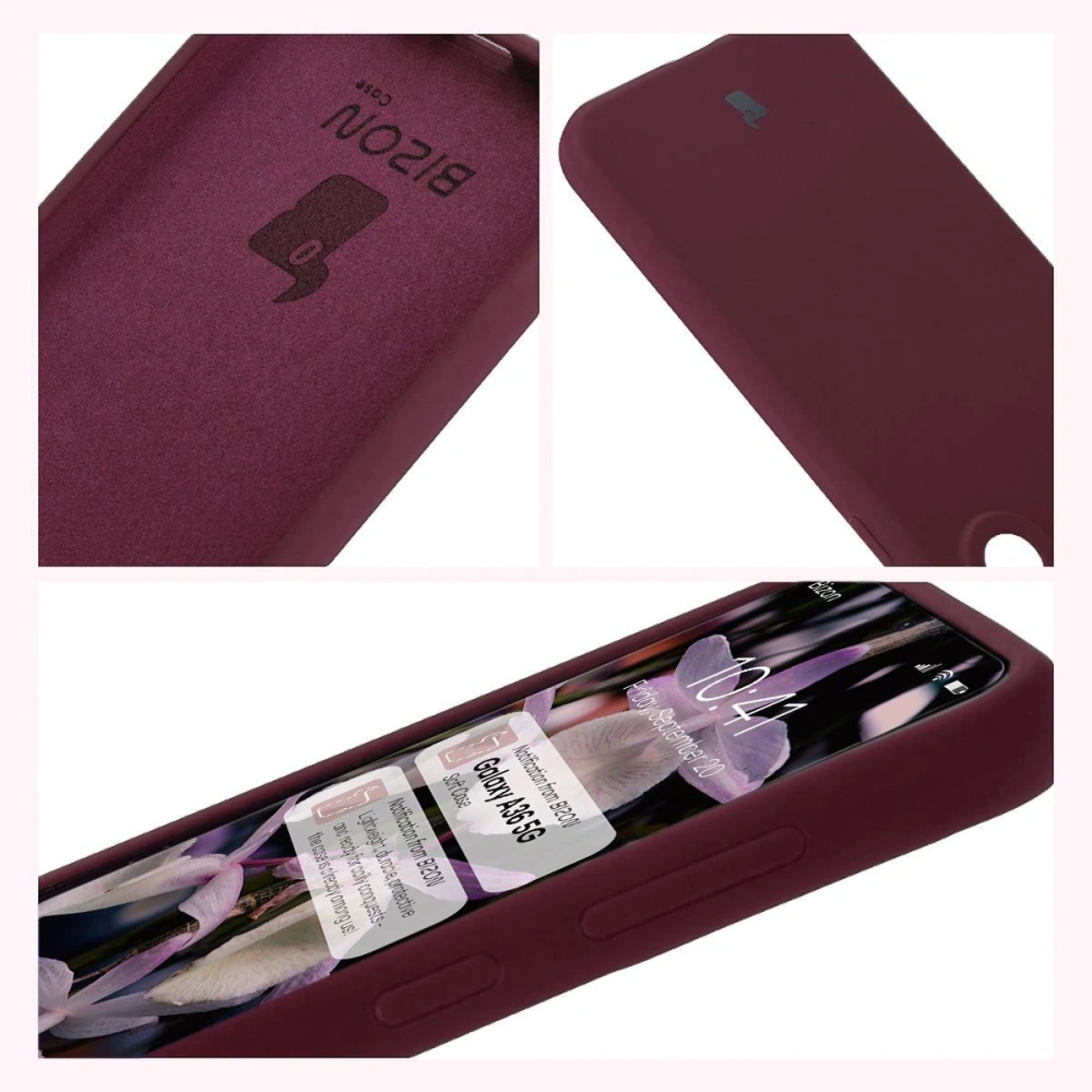 Silikonowe etui Bizon Soft Case do Samsung Galaxy A36 5G ciemnofioletowe