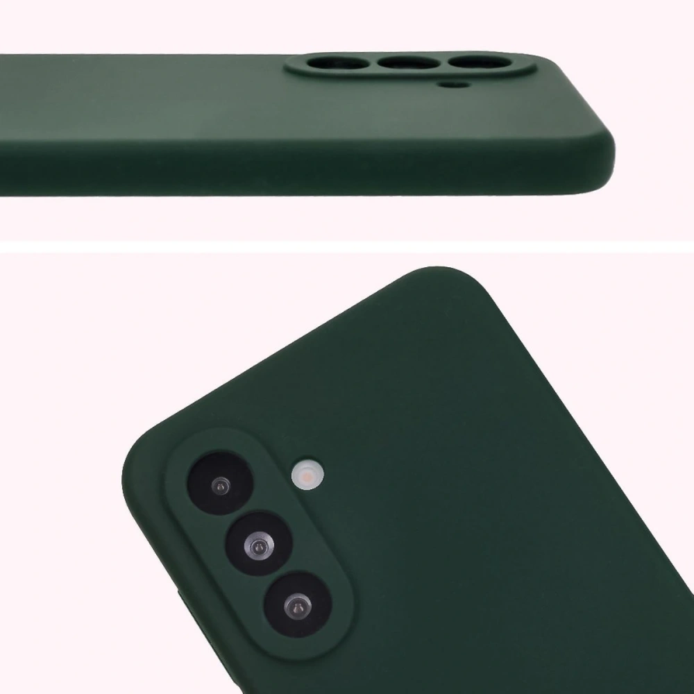 Silikonowe etui Bizon Soft Case do Samsung Galaxy A36 5G ciemnozielone