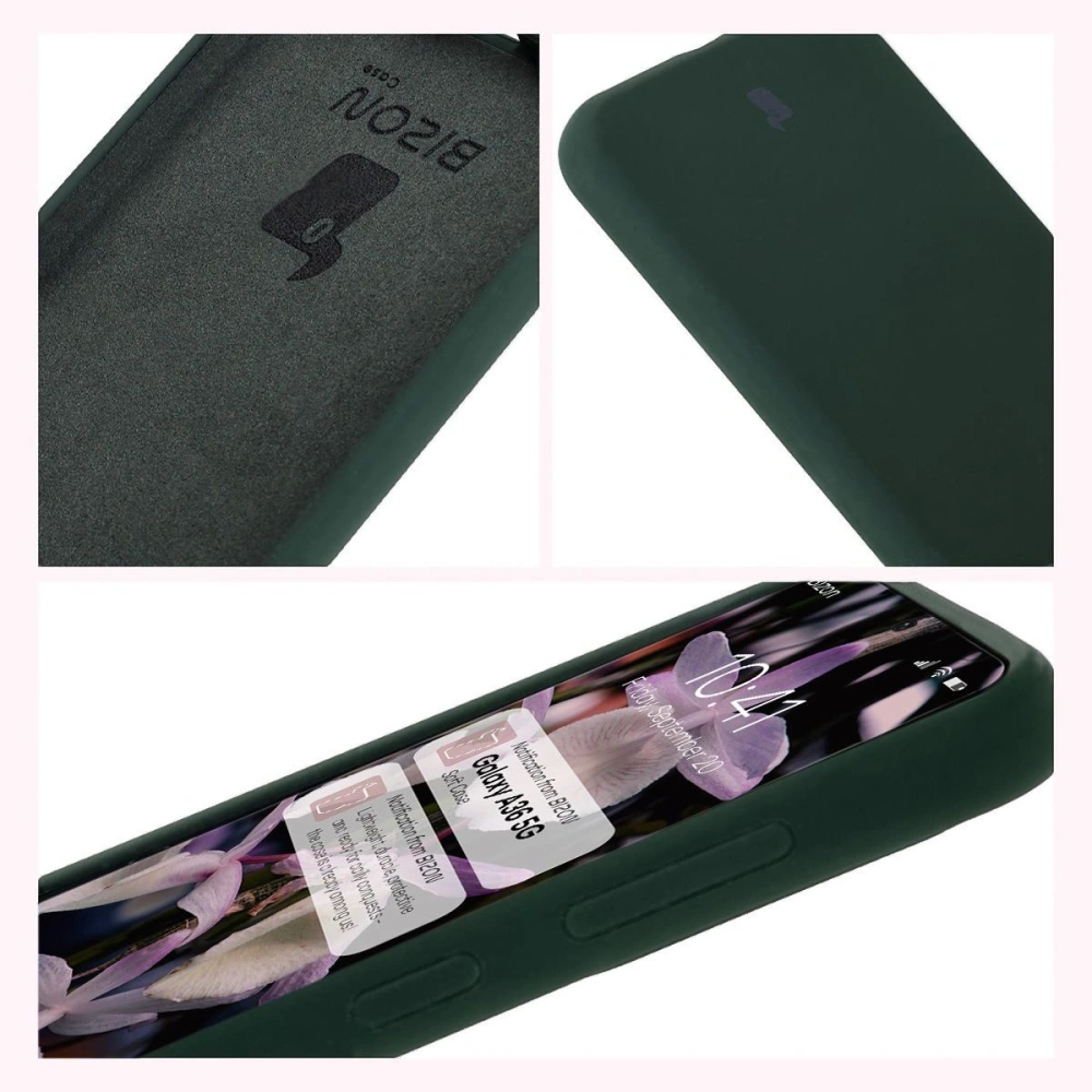 Silikonowe etui Bizon Soft Case do Samsung Galaxy A36 5G ciemnozielone