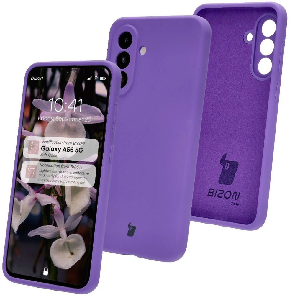 Silikonowe etui Bizon Soft Case do Samsung Galaxy A56 5G fioletowe