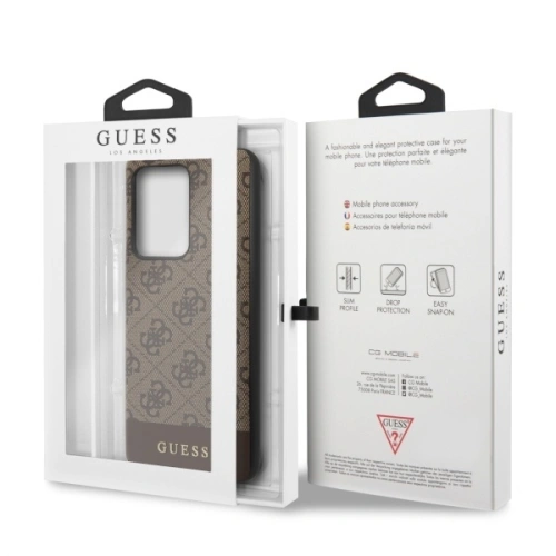 Kup Etui Guess GUHCS69G4GLBR Samsung Galaxy S20 Ultra G988 brązowy/brown hard case 4G Stripe Collection - GUE494BR - {ean13} - Sklep Home Screen