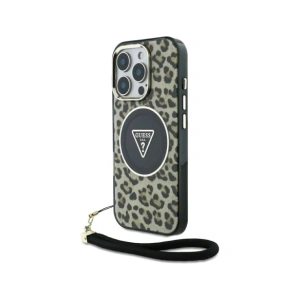 Kup Etui Guess HC IML Leopard Triangle Cord Strap do Apple iPhone 16 Pro MagSafe brązowy - GUE4360 - {ean13} - Sklep Home Screen