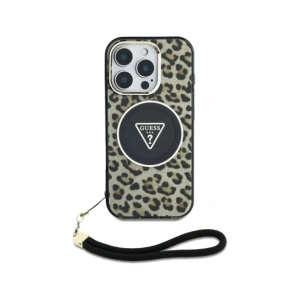 Kup Etui Guess HC IML Leopard Triangle Cord Strap do Apple iPhone 16 Pro MagSafe brązowy - GUE4360 - {ean13} - Sklep Home Screen