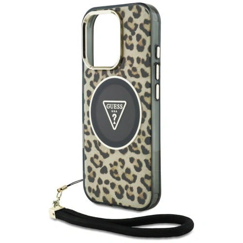 Kup Etui Guess HC IML Leopard Triangle Cord  Strap do iPhone 16 Pro MagSafe brązowy - GUE4360 - {ean13} - Sklep Home Screen