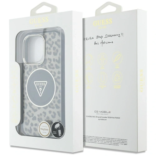 Kup Etui Guess HC IML Leopard Triangle Cord Strap do Apple iPhone 16 Pro MagSafe brązowy - GUE4360 - {ean13} - Sklep Home Screen