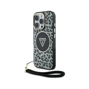 Kup Etui Guess HC IML Leopard Triangle Cord Strap do Apple iPhone 16 Pro MagSafe czarny - GUE4361 - {ean13} - Sklep Home Screen