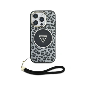 Kup Etui Guess HC IML Leopard Triangle Cord Strap do Apple iPhone 16 Pro MagSafe czarny - GUE4361 - {ean13} - Sklep Home Screen