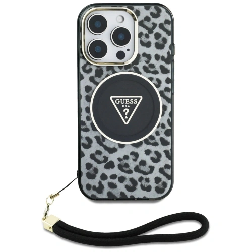 Kup Etui Guess HC IML Leopard Triangle Cord  Strap do iPhone 16 Pro MagSafe czarny - GUE4361 - {ean13} - Sklep Home Screen