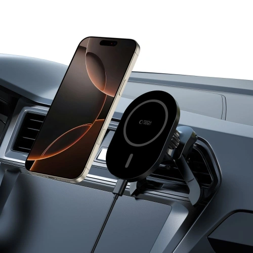 Kup Tech-protect Mm15w-v6 Magnetic Magsafe Stable Vent Car Mount Wireless Charger 15w Black/black - THP3909 - {ean13} - Sklep Home Screen