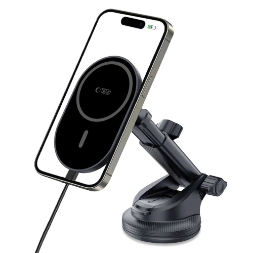 Kup Upevnění do auta na kokpit / sklo / do mřížky s nabíječkou 15W + 2x magnetické destičky Tech-Protect MM15W-V6 Magnetic MagSafe Upevnění do auta na palubní desku a ventilaci Bezdrátová nabíječka 15W Černá - THP3911 - {ean13} - Sklep Home Screen