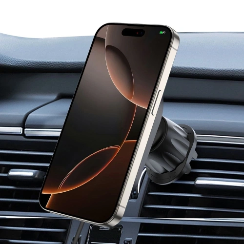 Kup Upevnění do auta na kokpit / sklo / do mřížky s nabíječkou 15W + 2x magnetické destičky Tech-Protect MM15W-V6 Magnetic MagSafe Upevnění do auta na palubní desku a ventilaci Bezdrátová nabíječka 15W Černá - THP3911 - {ean13} - Sklep Home Screen
