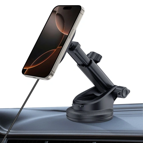 Kup Upevnění do auta na kokpit / sklo / do mřížky s nabíječkou 15W + 2x magnetické destičky Tech-Protect MM15W-V6 Magnetic MagSafe Upevnění do auta na palubní desku a ventilaci Bezdrátová nabíječka 15W Černá - THP3911 - {ean13} - Sklep Home Screen