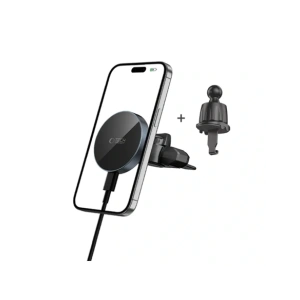 Buy Tech-Protect MM15W-V5 Magnetic MagSafe CD & Vent Car Mount Wireless Charger 15W Black - THP3913 - {ean13} - Home Screen Store Europe
