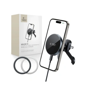Buy Tech-Protect MM15W-V5 Magnetic MagSafe Stable Vent Car Mount Wireless Charger 15W Black - THP3914 - {ean13} - Home Screen Store Europe