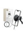 Upevnění do auta na mřížku s nabíječkou 15W + 2x magnetické destičky Tech-Protect MM15W-V5 Magnetic MagSafe Stabilní ventilační držák do auta bezdrátová nabíječka 15W Černá
