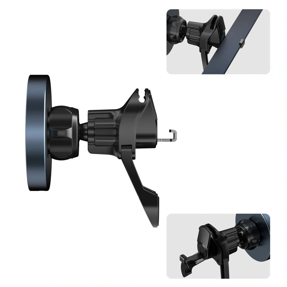 Uchwyt samochodowy do kratki z ładowarką 15W + 2x blaszki magnetyczne Tech-Protect MM15W-V5 Magnetic MagSafe Stable Vent Car Mount Wireless Charger 15W Black