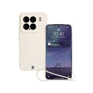 Kup Silikonowe etui z pierścieniem magnetycznym Bizon Case Silicone Magnetic Sq do Xiaomi 15 beżowe - BIZ8591 - {ean13} - Sklep Home Screen