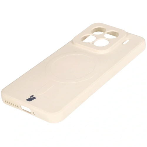 Kup Silikonowe etui z pierścieniem magnetycznym Bizon Case Silicone Magnetic Sq do Xiaomi 15 beżowe - BIZ8591 - {ean13} - Sklep Home Screen