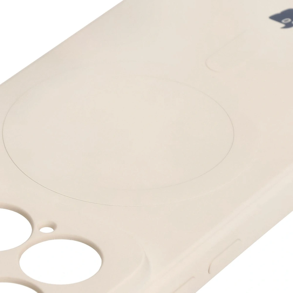 Silikonowe etui z pierścieniem magnetycznym Bizon Case Silicone Magnetic Sq do Xiaomi 15 beżowe