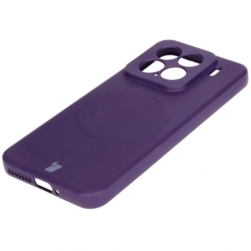 Kup Silikonové pouzdro s magnetickým kroužkem Bizon Case Silicone Magnetic Sq pro Xiaomi 15 švestkové - BIZ8593 - {ean13} - Sklep Home Screen