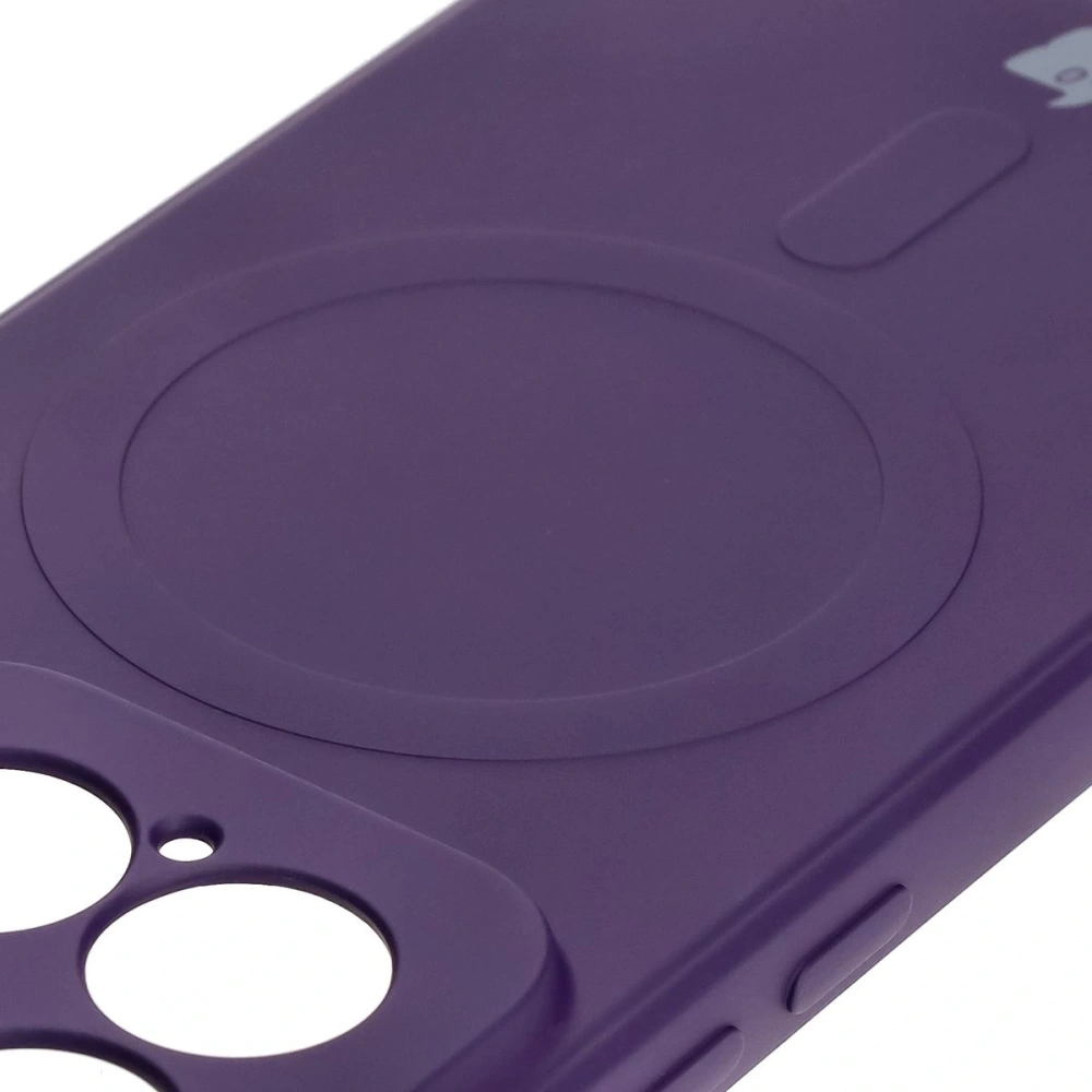 Silikonowe etui z pierścieniem magnetycznym Bizon Case Silicone Magnetic Sq do Xiaomi 15 śliwkowe