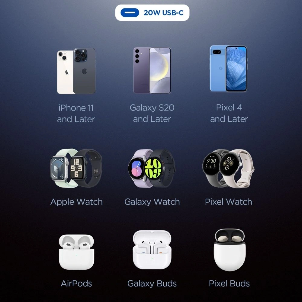 Ładowarka sieciowa Spigen Essential EE201EU 1-port USB-C Network Charger 20W Black