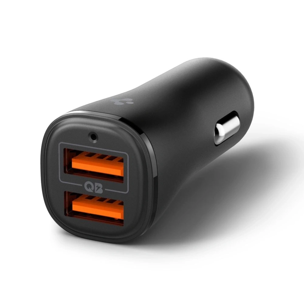 Ładowarka samochodowa Spigen Essential EV302 2-port USB-A Car Charger 30W Black