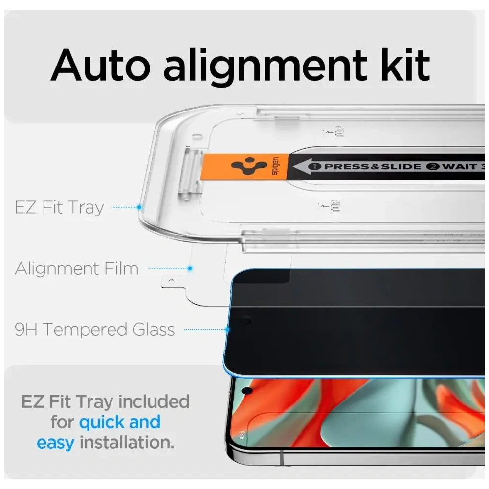 Szkło prywatyzujące Spigen GLAS.tR ez Fit Google Pixel 9 Pro XL Privacy [2 PACK]