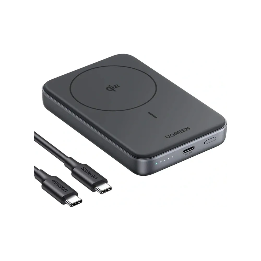 Powerbank magnetyczny 10000mAh UGREEN PB761 Qi2 30W MagSafe + kabel USB-C (czarny)