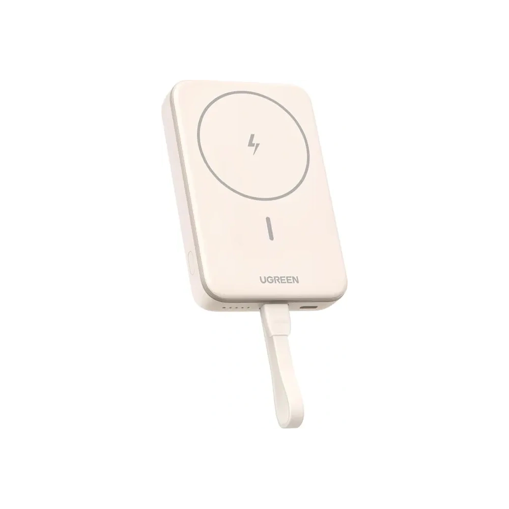 Powerbank magnetyczny 10000mAh UGREEN PB760 PD 20W MagSafe + kabel USB-C (beżowy)