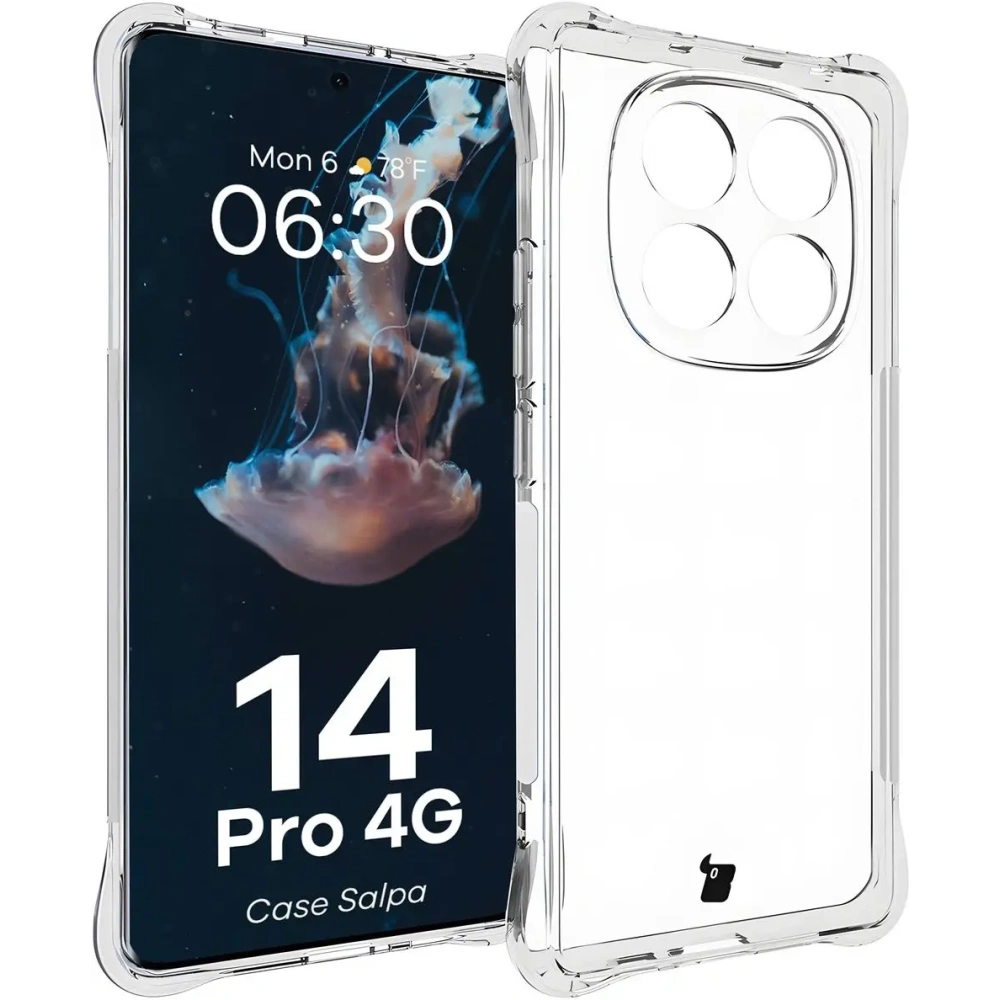 Elastyczne etui Bizon Case Salpa do Xiaomi Redmi Note 14 Pro 4G przezroczyste