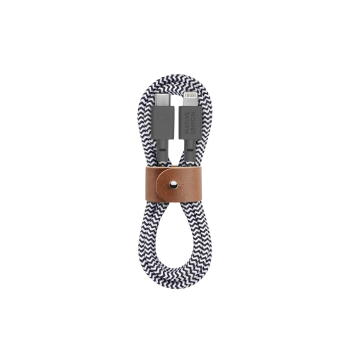 Kup Kábel Native Union Öv Kábel USB-C a Lightning bőr csattal 1,2m (zebra) - NTU023ZEB - {ean13} - Sklep Home Screen