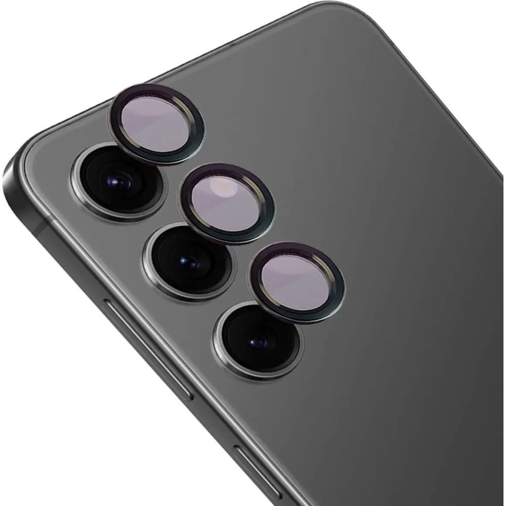 Szkło hartowane na aparat z aplikatorem Bizon Glass Snap Lens do Samsung Galaxy S24 czarne