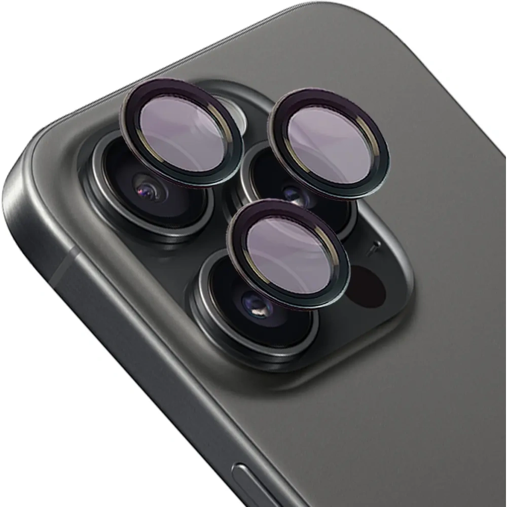 Szkło hartowane na aparat z aplikatorem Bizon Glass Snap Lens do Apple iPhone 15 Pro / 15 Pro Max czarne