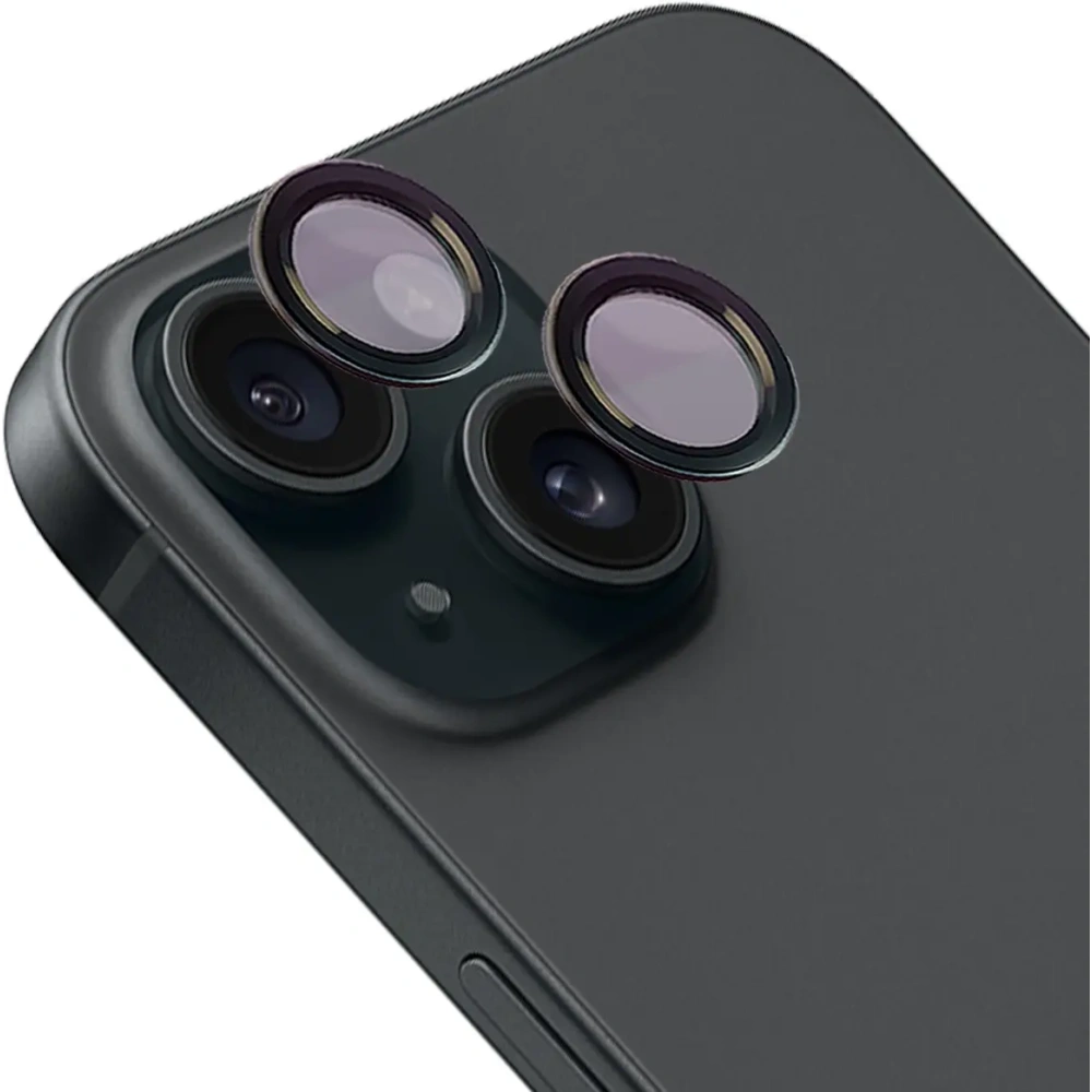 Szkło hartowane na aparat z aplikatorem Bizon Glass Snap Lens do Apple iPhone 15 / 15 Plus czarne