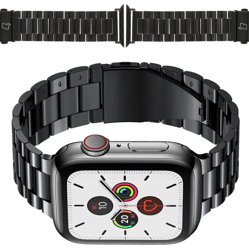 Pasek ze stali nierdzewnej Bizon Strap Watch Aura do Apple Watch 38/40/41mm czarny