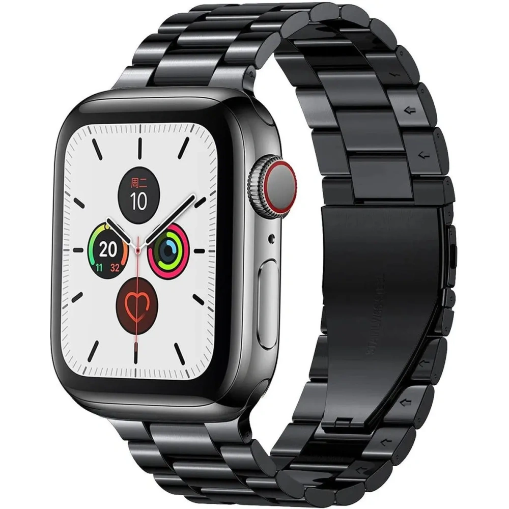Pasek ze stali nierdzewnej Bizon Strap Watch Aura do Apple Watch 38/40/41mm czarny