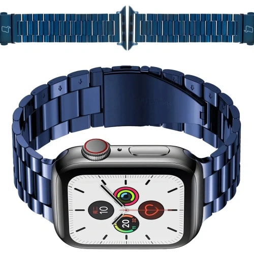 Kup Pásek z nerezové oceli Bizon Strap Watch Aura do Apple Watch 38/40/41mm modrý - BIZ8610 - {ean13} - Sklep Home Screen